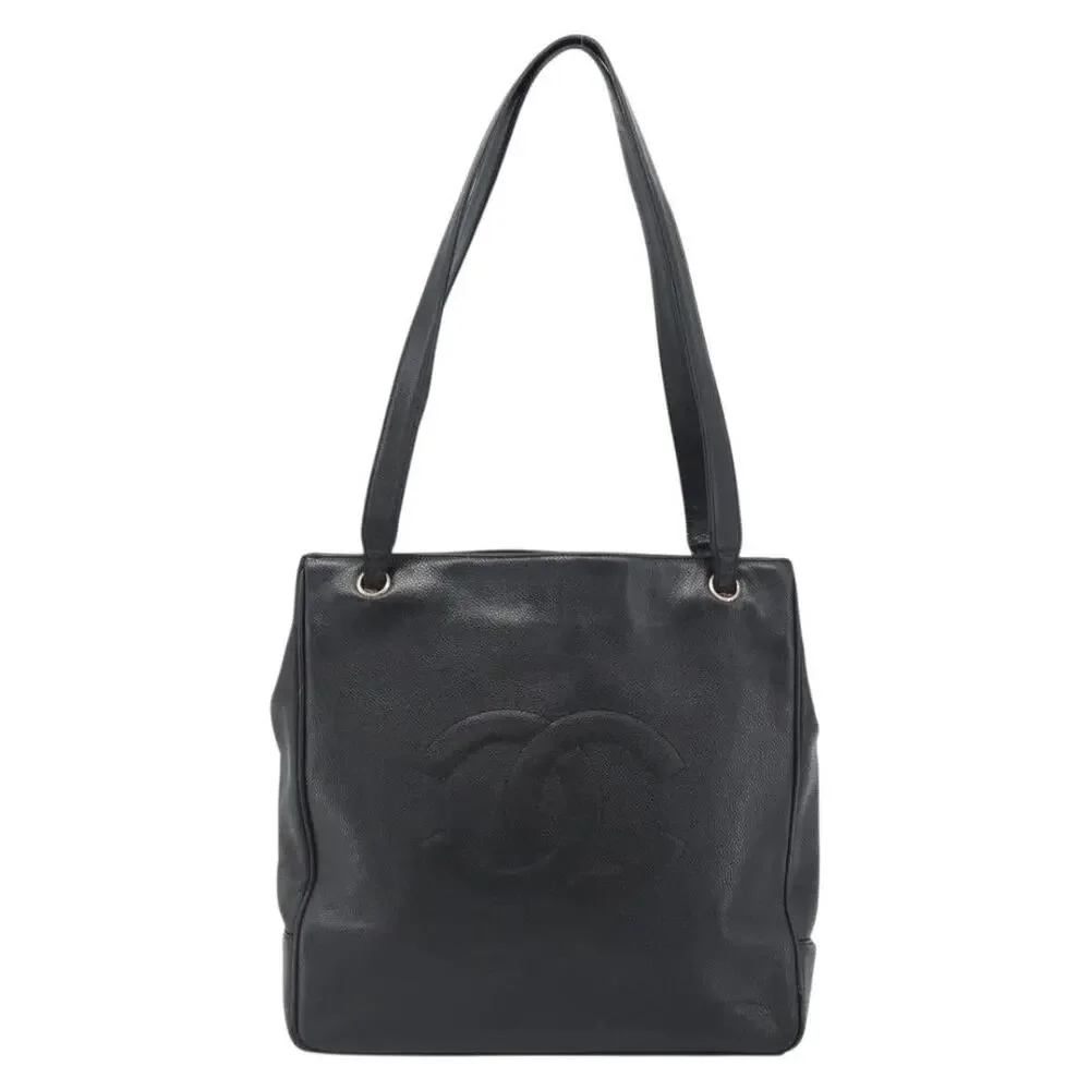 Chanel Caviar CC Logo Tote Black